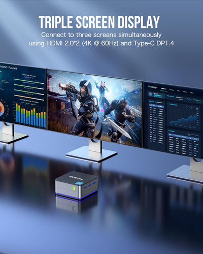 GMKtec G2 Plus Desktop Mini PC N150(verbessertes N100) 12GB DDR5 256GB SSD Dual LAN, Mini Computer 1000Mbps, 4K Triple Display, WiFi6, BT5.2, HDMI*2+DP Energieeffizient, Micro Computer