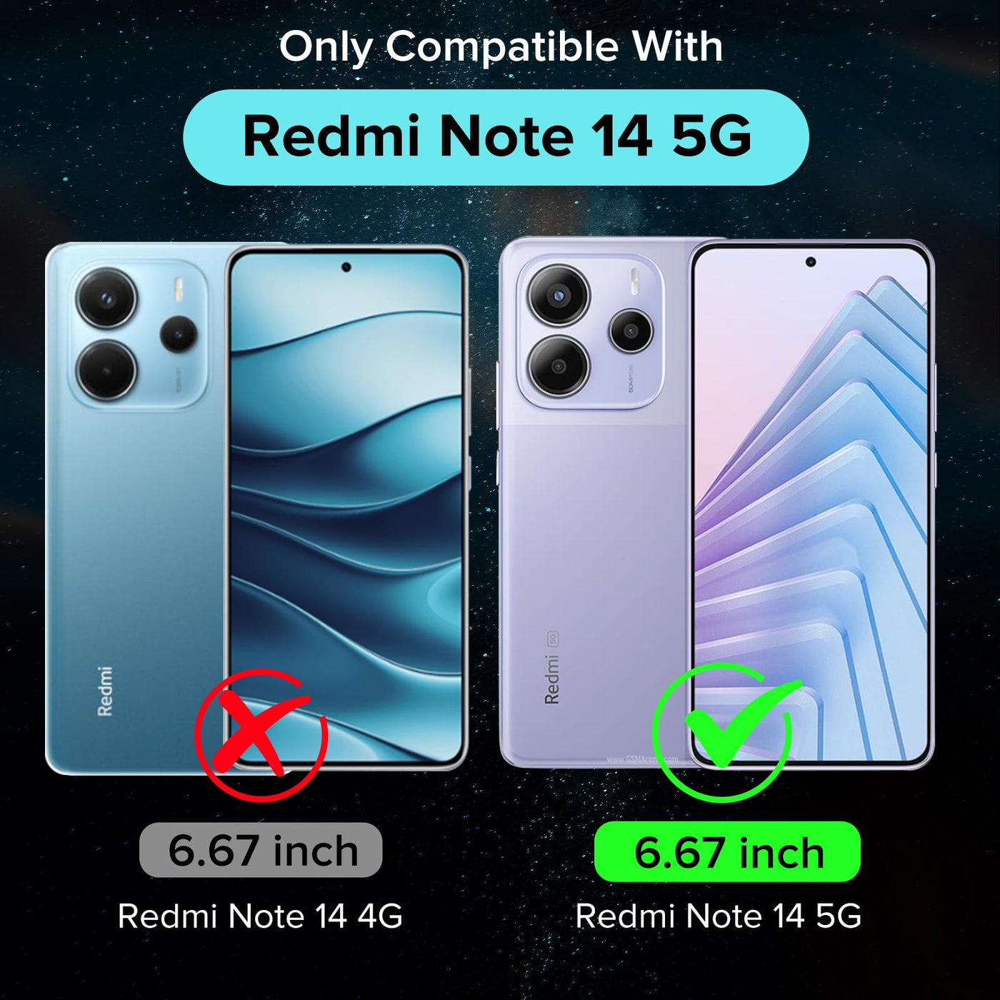 ivoler Klar Hülle für Xiaomi Redmi Note 14 5G (Nicht für Redmi Note 14 4G), 1 Handyhülle mit 2 Stück Panzer Schutz Glas, Transparent Stoßfest Schutzhülle Dünne Weiche TPU Silikon Durchsichtige Case