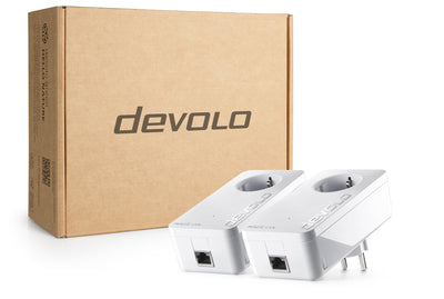 devolo Magic 2 LAN Starter Kit, LAN Powerline Adapter, bis zu 2.400 Mbit/s, 1x Gigabit LAN Anschluss, ideal für Homeoffice, dLAN 2.0, weiß