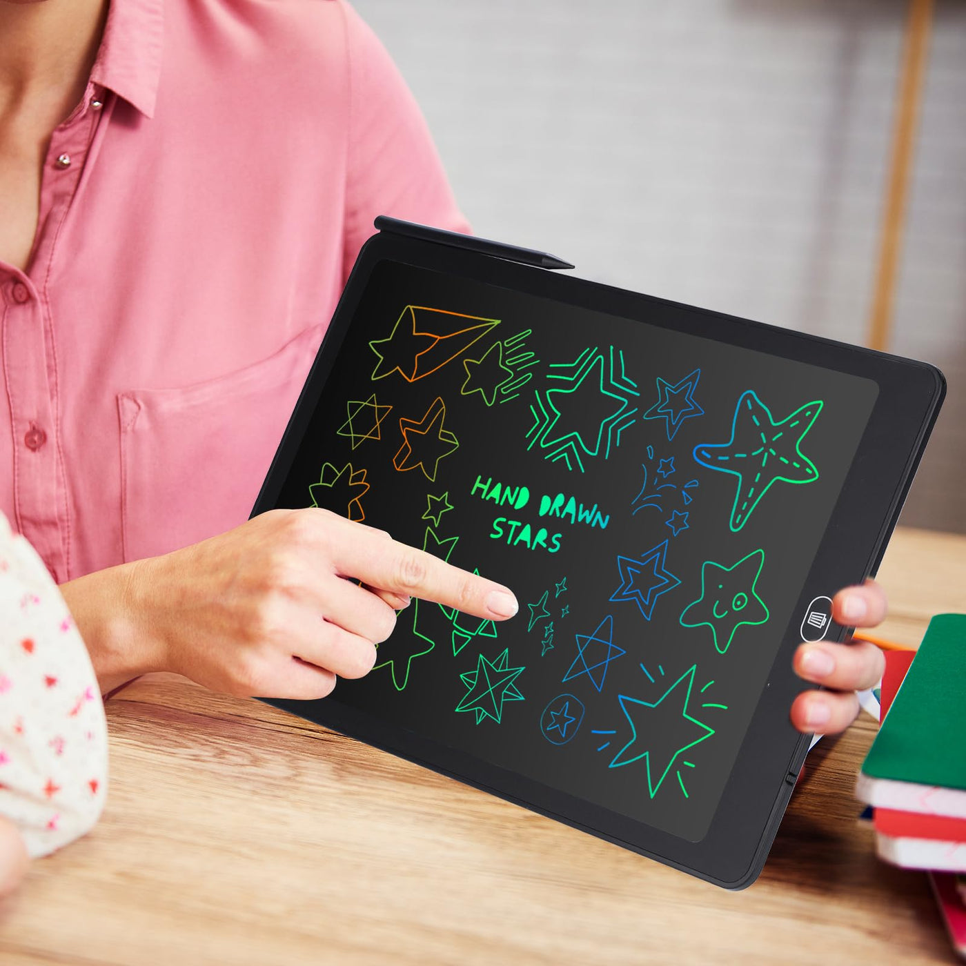 Coolzon LCD Schreibtafel, 15 Zoll Bunte Bildschirm Schreibtablett für Kinder Erwachsene, Löschbare LCD-Zeichenbrett Elektronische Schreibtafel Tragbar LCD Drawing Writing Tablet, Schwarz