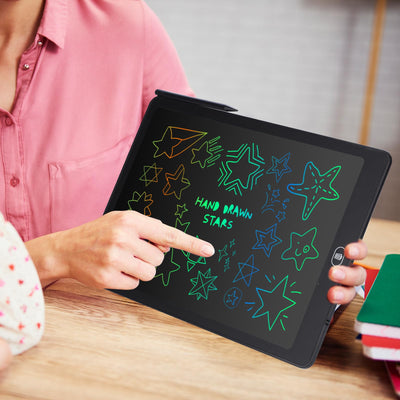 Coolzon LCD Schreibtafel, 15 Zoll Bunte Bildschirm Schreibtablett für Kinder Erwachsene, Löschbare LCD-Zeichenbrett Elektronische Schreibtafel Tragbar LCD Drawing Writing Tablet, Schwarz