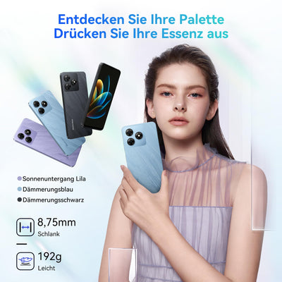 Blackview Wave 8 Handy Ohne vertrag Android 14, 12GB+128GB/2TB TF, 90Hz 6.56", 5000mAh Smartphone ohne vertrag Günstig, Octa Core, 13MP+8MP, Dual SIM/Fingerabdruck/GPS/OTG/Handytasche/Härtungsfolie