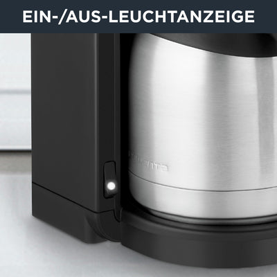 Rowenta CT3818 Filterkaffeemaschine Adagio Milano | Edelstahl- Thermokanne | 10-15 Tassen | Fassungsvermögen 1,25 L | Automatische Abschaltung | 850 Watt | 26.5 x 27 x 38.5 cm | Schwarz