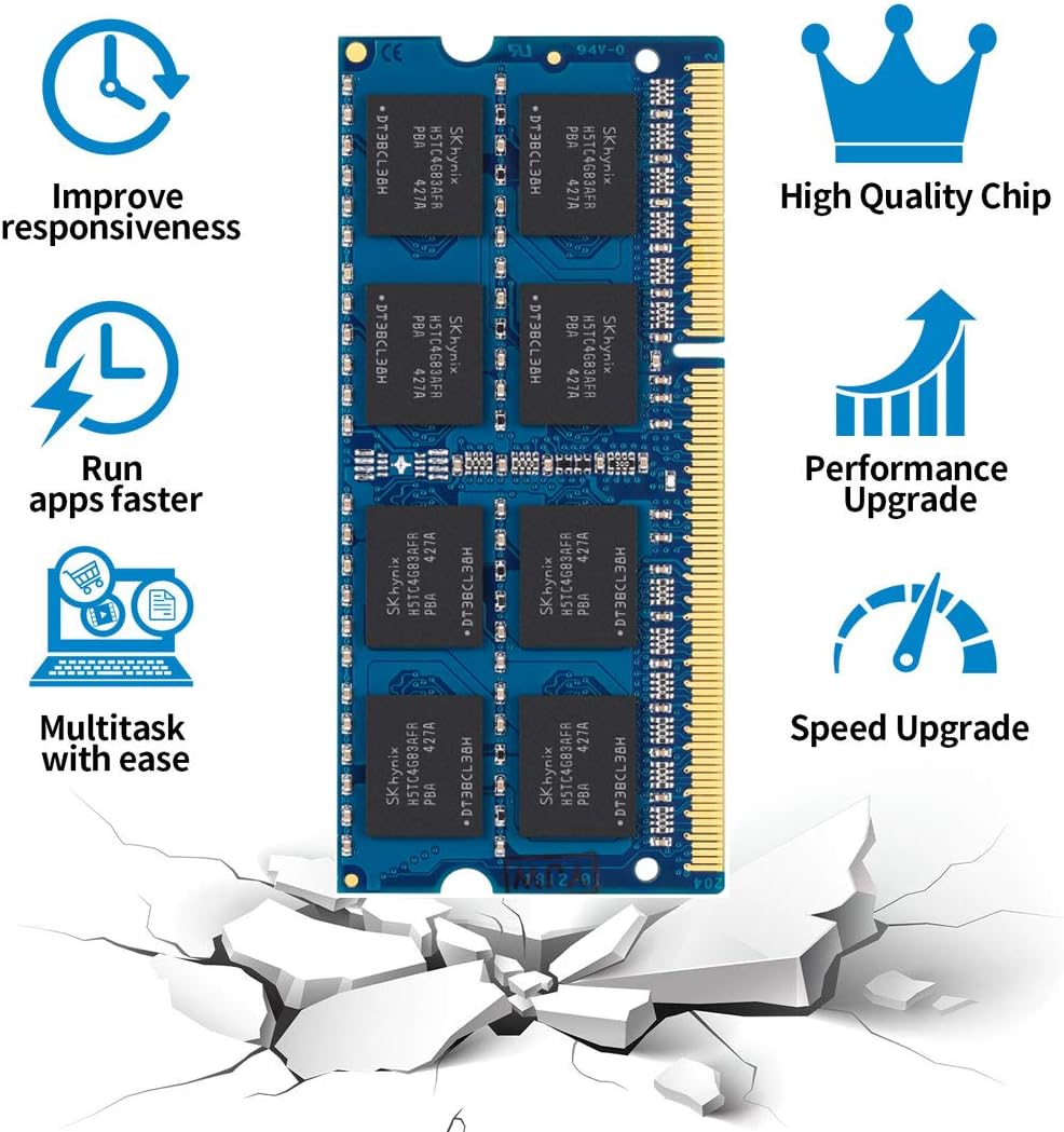 16GB Kit (2x8GB) DDR3L 1600 MHz SODIMM PC3 PC3L 12800S 8GB 204-Pin 2Rx8 DDR3 1600MHz Unbuffered Non-ECC 1.35V CL11 Dual Rank Notizbuch Arbeitsspeicher