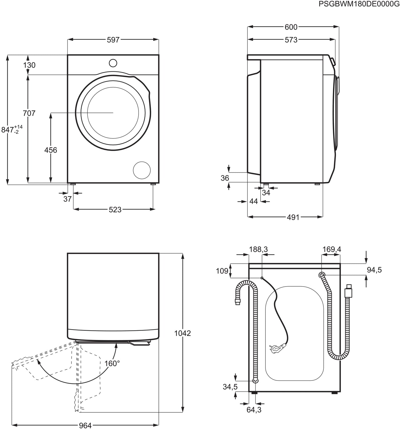 AEG L7FBG61480 Waschmaschine / ProSteam - Auffrischfunktion / 8,0 kg / Leise / Mengenautomatik / Nachlegefunktion / Kindersicherung / Wasserstopp / 1400 U/min