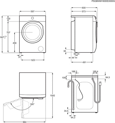 AEG L7FBG61480 Waschmaschine / ProSteam - Auffrischfunktion / 8,0 kg / Leise / Mengenautomatik / Nachlegefunktion / Kindersicherung / Wasserstopp / 1400 U/min