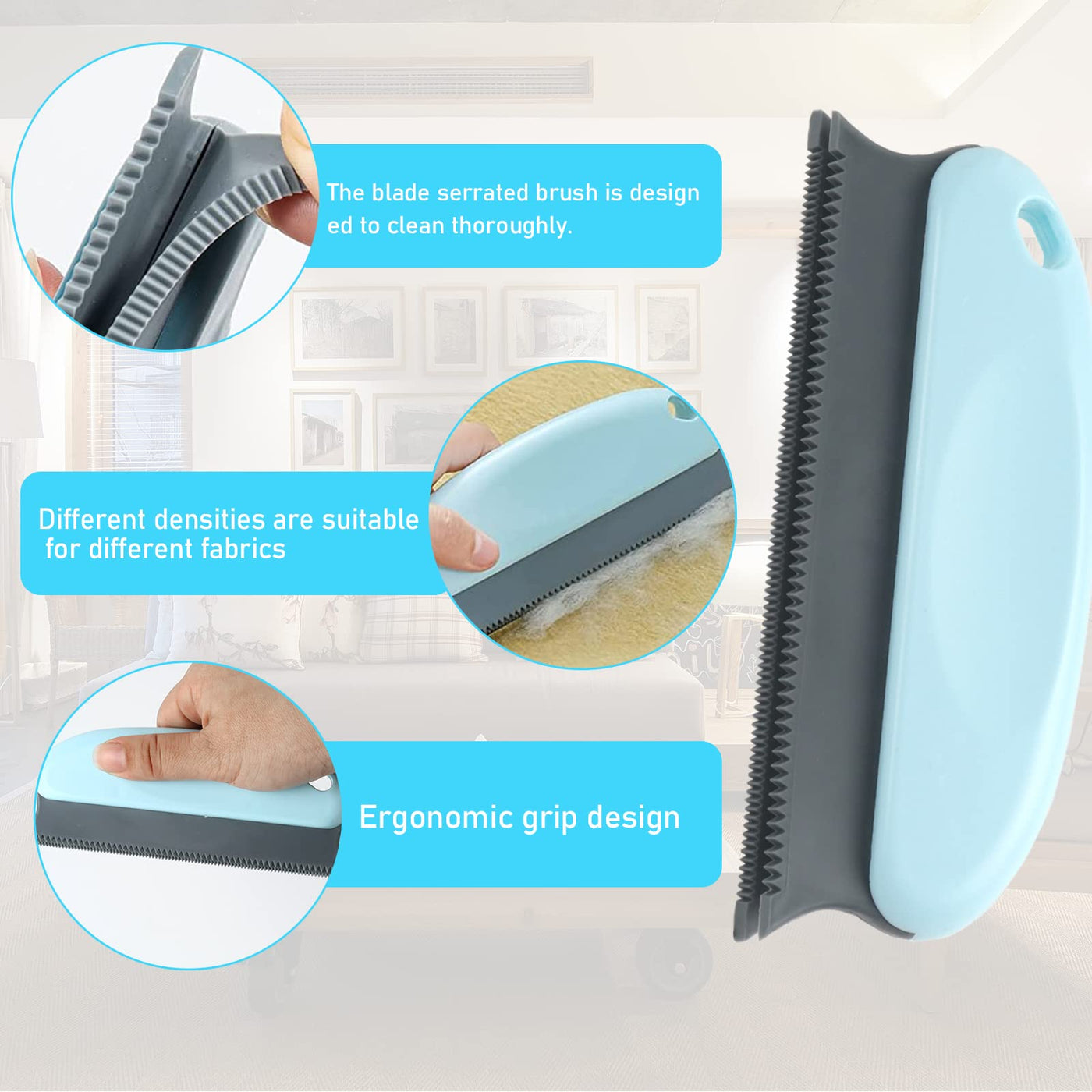 DINGFENG Wiederverwendbarer Magische Pfoten Fusselbürste, fusselentferner Kleidung 4 Stück, Lint Remover, pet Hair Remover, Tierhaarentferner zum Weben von Mänteln, Teppichen, Sofa