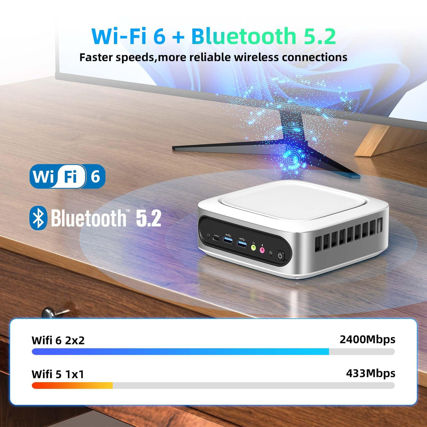 AWOW Mini PC Wi-11 Pro mit i9-11900H (8C 16T, bis zu 4.9Ghz), 16GB DDR4 512GB NVME SSD Mini Computer with WiFi 6 BT 5.2 4K Triple Display Type-C Dual 2.5G LAN (16+512GB)