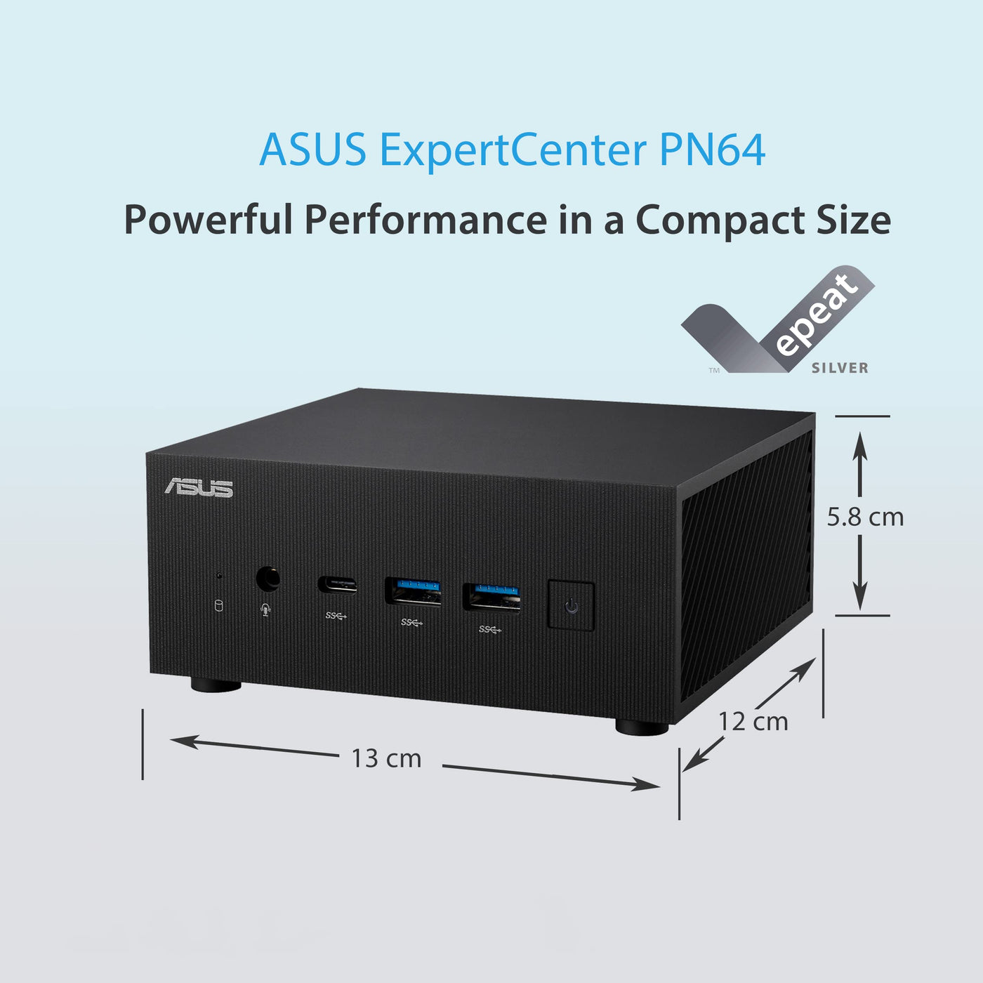 ASUS ExpertCenter PN64-BB5013MD Barebone Mini PC (Intel Core i5 12500H Prozessor, Intel Irix XE Grafik, 2,5Gb LAN, WiFi 6E), schwarz