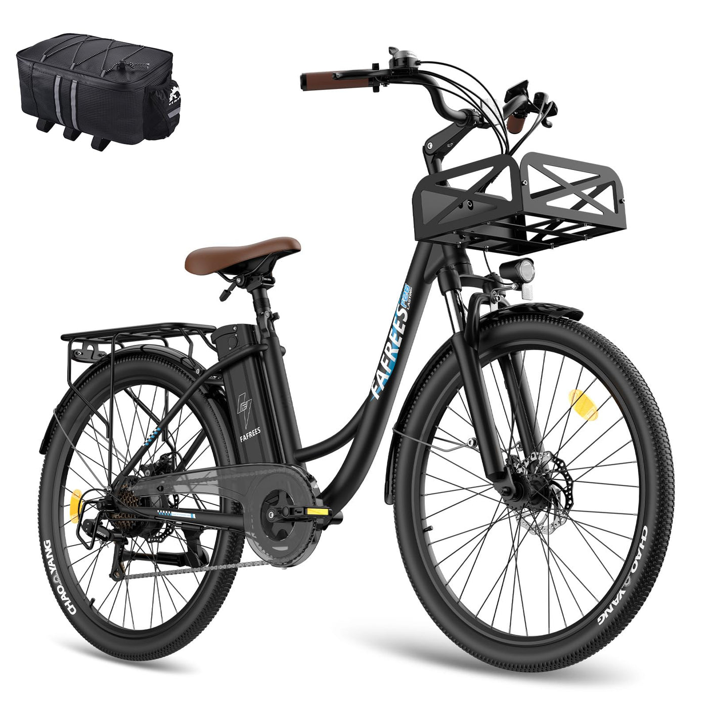 Fafrees E Bike 26 Zoll, Elektrofahrrad für Herren Damen mit 36V 20,3AH Akku, Citybike Elektrofahrräder Reichweite 80-200KM, 42N.m Drehmoment, F26 Lasting (Schwarz)