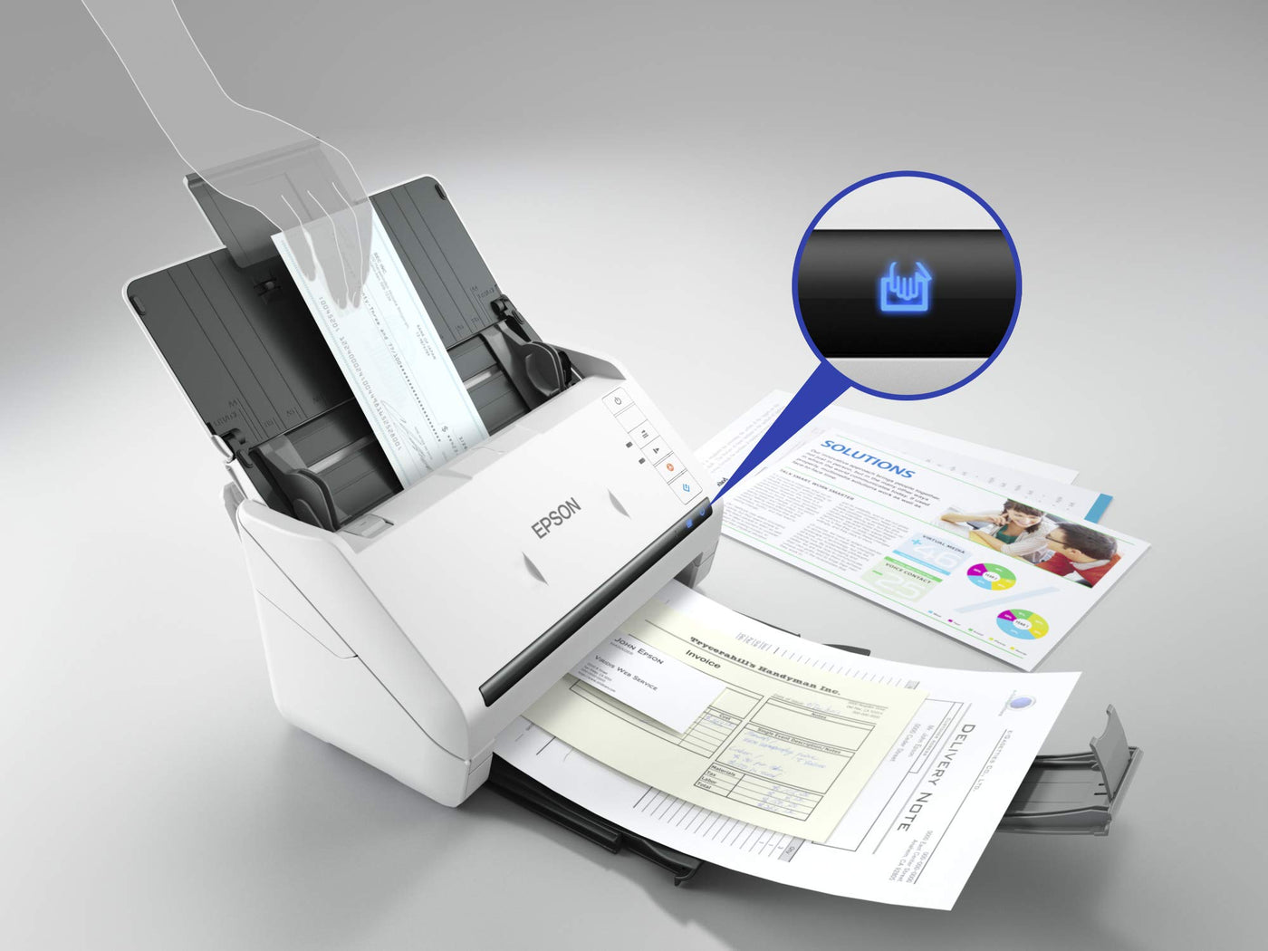 Epson Workforce DS-530II Netzwerk-Scanner mit Blatteinzug, 40 PPM, Ethernet und USB