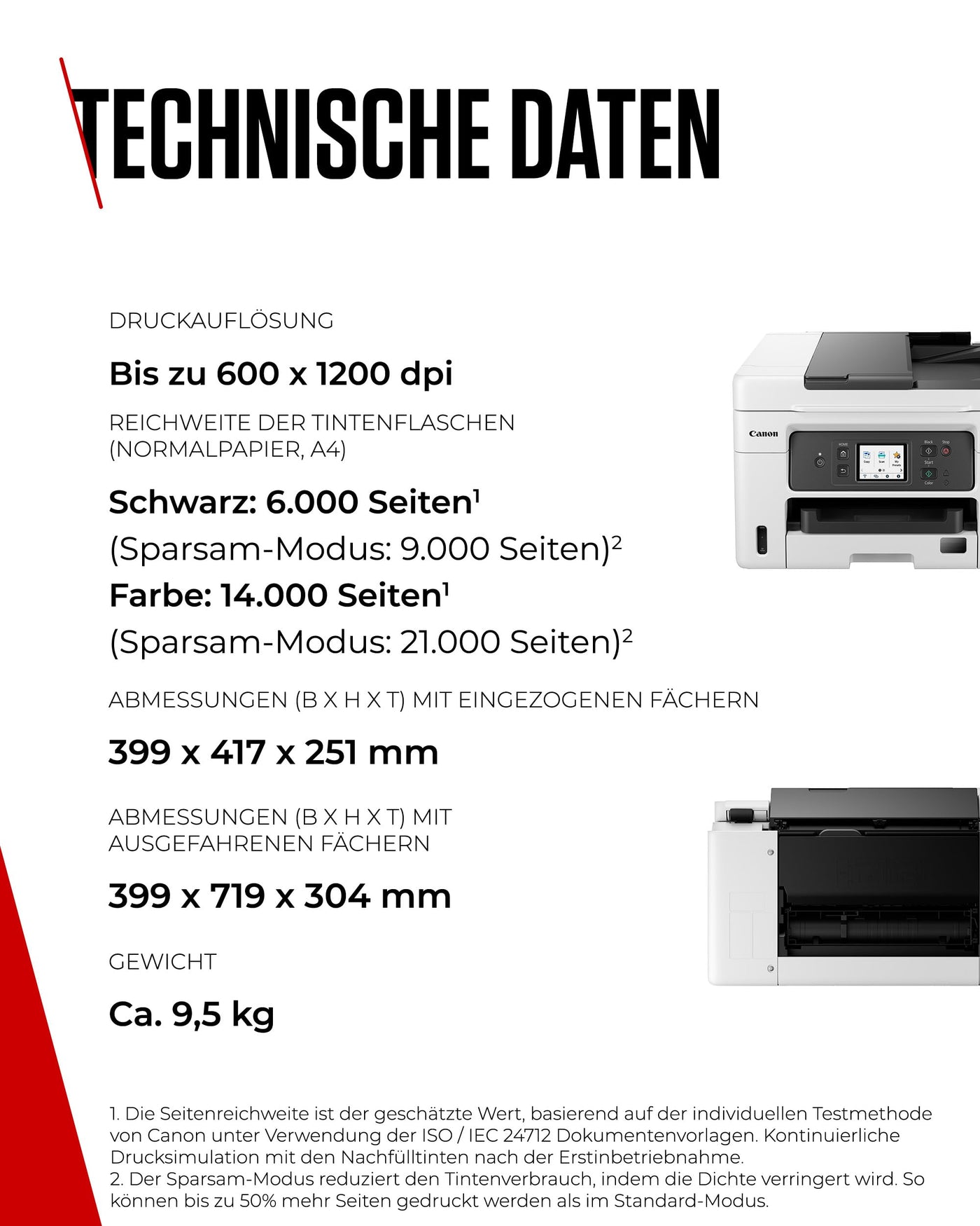 Canon MAXIFY GX4050 MegaTank Multifunktionsdrucker 4in1 (Tintenstrahl, Druck, Kopie, Scan, Fax, ADF 35 Blatt, WLAN, LAN, Touch LCD, Duplex, niedrige Seitenkosten, hohe Reichweite, gerader Einzug) weiß