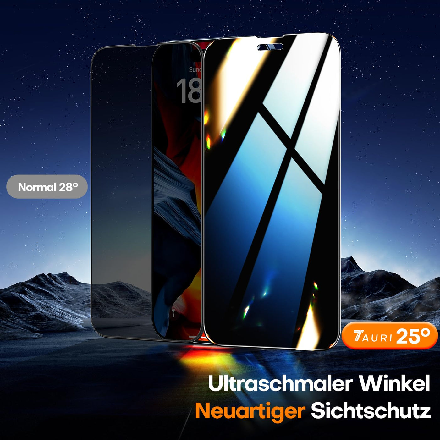 TAURI 3 in 1 Displayschutzfolie Sichtschutz für iPhone 16 Pro Max, 2 Packungen Gehärtete Glasfolie + 1 Staubfreies Installationswerkzeug, [Case Friendly] Anti-Scratch No Dust No Bubbles