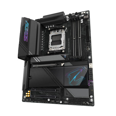 GIGABYTE X870E AORUS PRO-Mainboard - Unterstützt AMD Ryzen 9000 CPUs, 16+2+2 Phasen Digital-VRM, bis zu 8000MHz DDR5 (OC), 3xPCIe 5.0, Wi-Fi 7, 2.5GbE LAN, USB 4