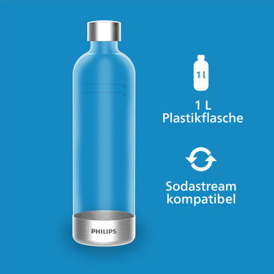 Philips Water ADD4902BK/10 GoZero Wassersprudler, plastik, 1 Liter, Schwarz