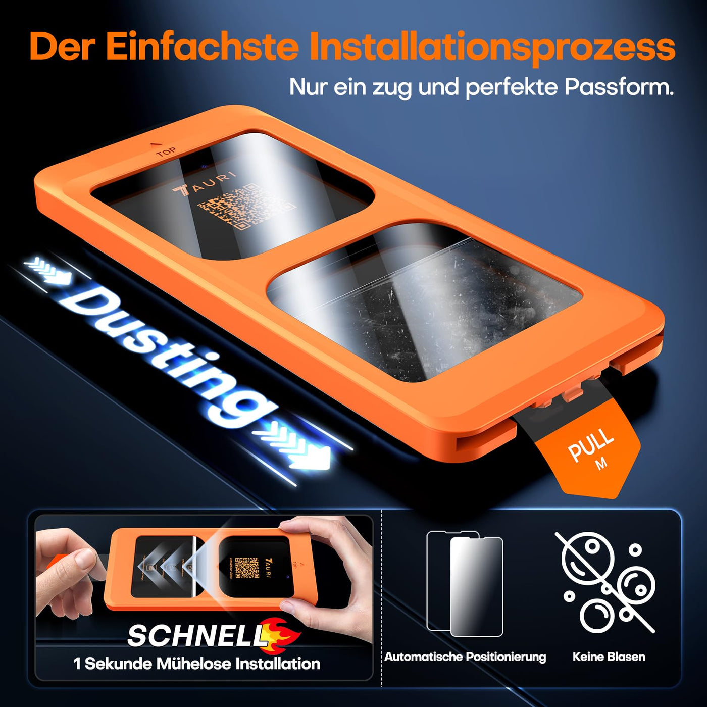 TAURI 3 in 1 Displayschutzfolie Sichtschutz für iPhone 16 Pro Max, 2 Packungen Gehärtete Glasfolie + 1 Staubfreies Installationswerkzeug, [Case Friendly] Anti-Scratch No Dust No Bubbles