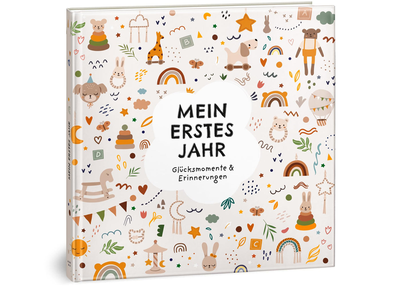 Babyalbum Mein erstes Jahr - Baby Erinnerungsbuch für die schönsten Momente - Das Babybuch zum Ausfüllen fürs 1. Lebensjahr - Ein besonderes Geschenk zur Geburt für Mädchen & Jungen: Boho Spielzeug