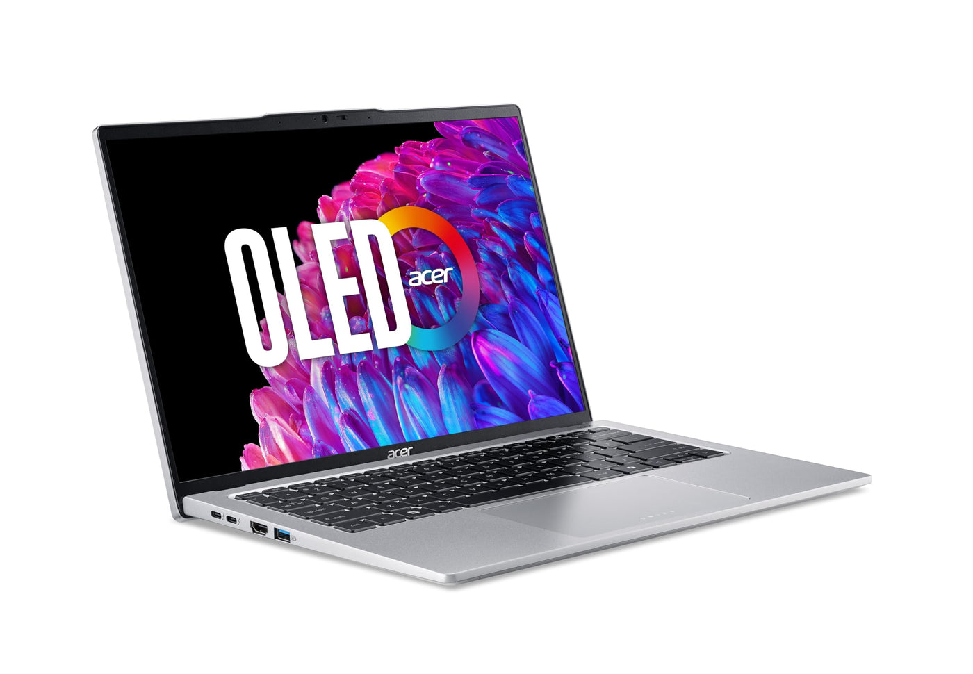 Acer Swift Go 14 OLED (SFG14-73-791J) Ultrabook/Laptop | 14" WQ2.8K OLED Display | Intel Core Ultra 7 155H | 16 GB RAM | 1 TB SSD | Intel Arc Grafik | Windows 11 | QWERTZ Tastatur | Silber