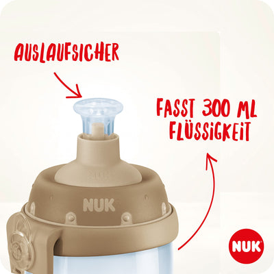 NUK Junior Cup Trinkflasche mit Chamäleon-Effekt | 18+ Monate | mit Farbwechsel | auslaufsicherer Trinklernbecher mit Push-Pull-Trinksauger | Clip & Schutzkappe | BPA-frei | 300 ml | blau