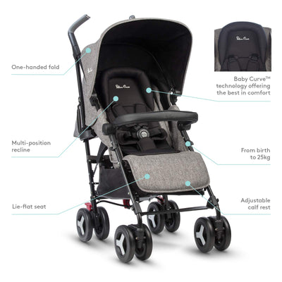 Silver Cross Reflex Kinderwagen, kompakt und leicht, voll neigbar, für Babys bis Kleinkinder, Premium-Kinderwagen – Brompton