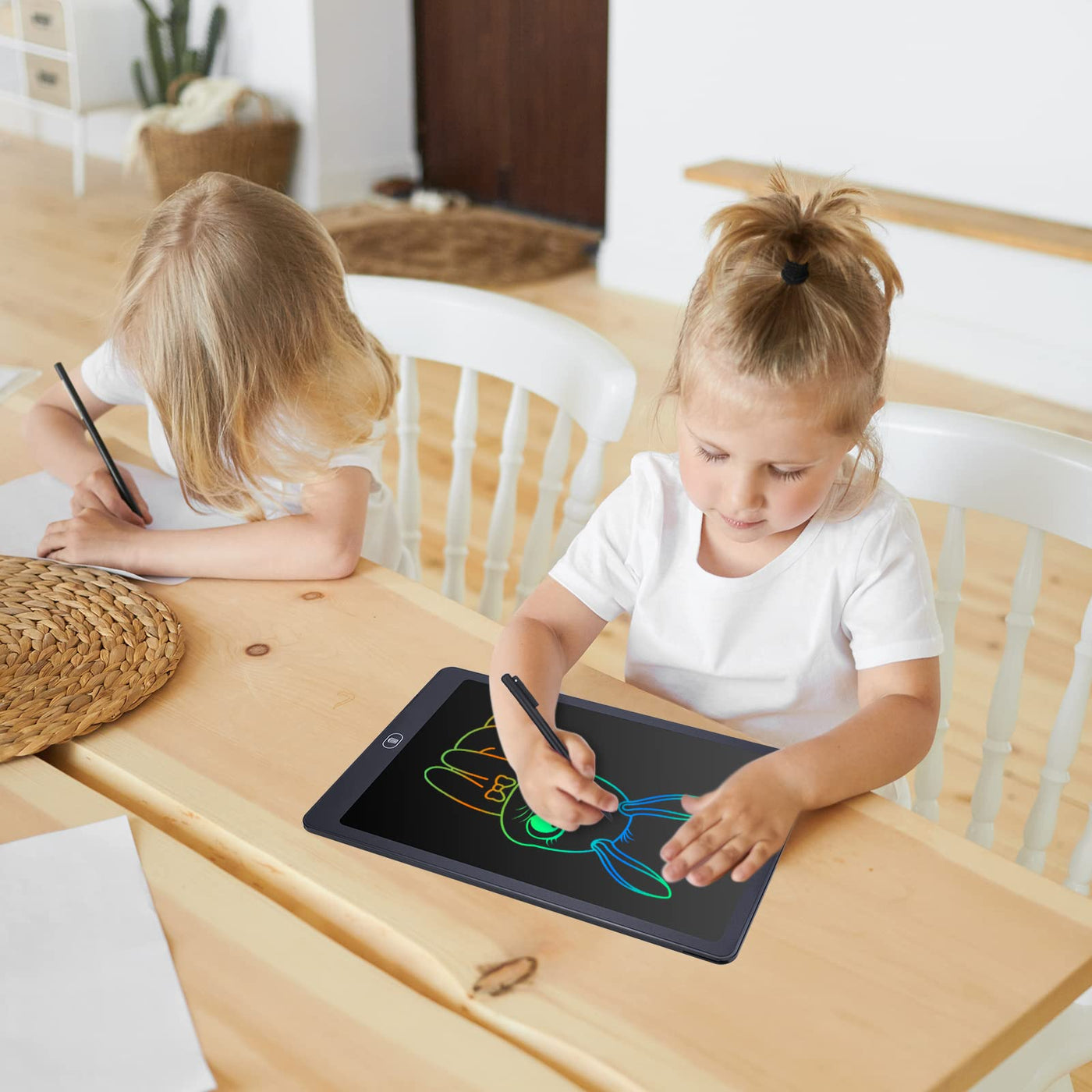 Coolzon LCD Schreibtafel, 15 Zoll Bunte Bildschirm Schreibtablett für Kinder Erwachsene, Löschbare LCD-Zeichenbrett Elektronische Schreibtafel Tragbar LCD Drawing Writing Tablet, Schwarz