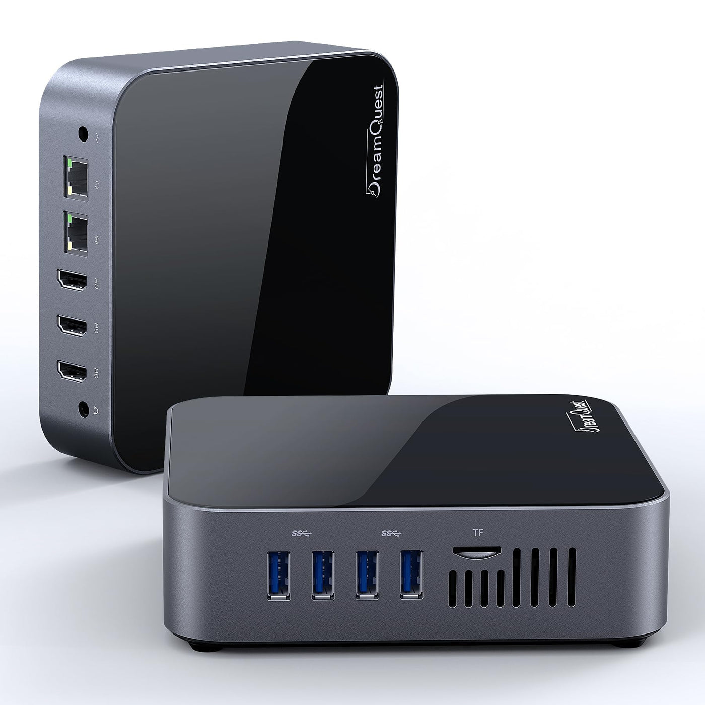 DreamQuest Mini PC vorinstalliert mit Windows 11 Pro, Intel 12th Gen N95 Mini PC mit 16GB RAM 512GB M.2 SSD, LAN 1000M/USB3.2/BT4.2/WiFi 5/4k HDMI, Gigabit Ports für Business Home Office