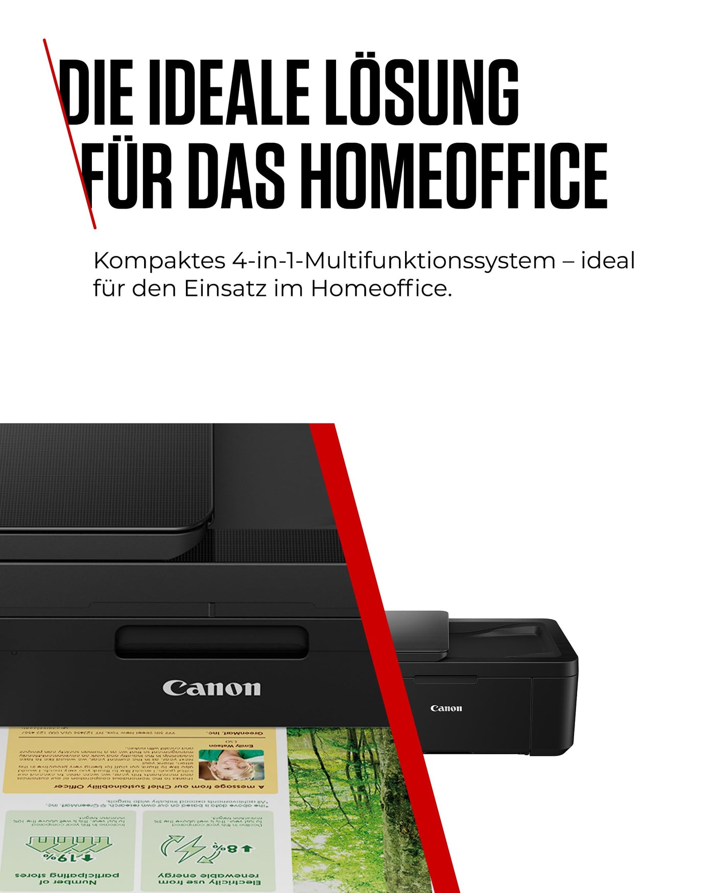 Canon PIXMA TR4750i Multifunktionsdrucker 4in1 (Tintenstrahl, Drucken, Kopieren, Scannen, Faxen, A4, WLAN, Apple AirPrint, 20 Blatt ADF, Duplexdruck, kompatibel mit Pixma Print Plan ABO) schwarz