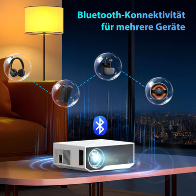 ZDK Neuer Beamer 2024 4K-Unterstützung Full HD 1080P 5G WiFi projektor mit 20000 Lumen für Heimkino kompatibel mit Smartphones/TV-Stick/PS5