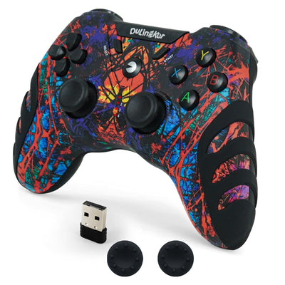 DuLingKer PC Controller Wireless, PS3 Controller PC Gamepad mit Dual Vibration, 2,4G Wireless Gaming Controller für PC Windows 11 10 8 7, PS3, Android Smart TV, TV Box, Steam, Raspberry Pi