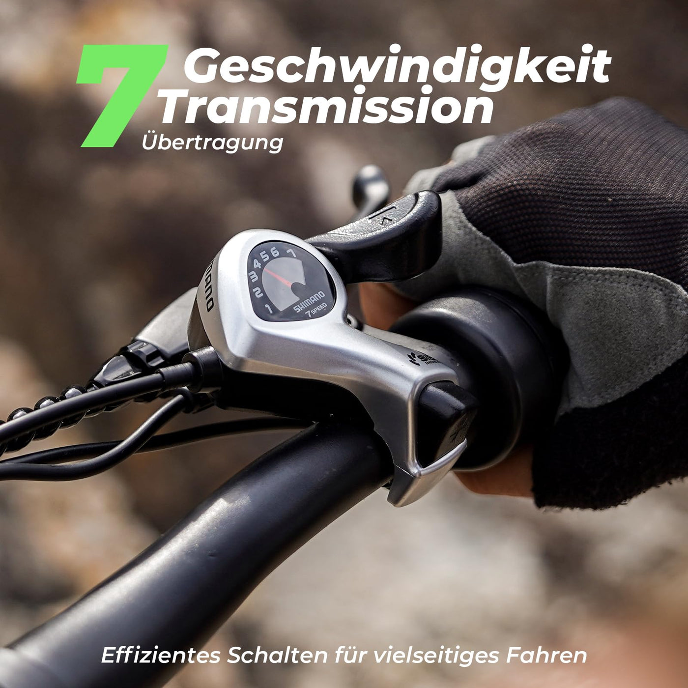 Elektrofahrrad mit 26 x 4.0 Fat Tire für Erwachsene 25km/h 250W Motor,48V 13Ah herausnehmbare Batterie Mountain Ebike Max 100 KM Reichweite,7 Gang Schaltung, Dual Crown Gabel M10 Plus Elektrofahrräder