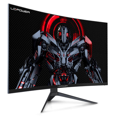 LC-POWER Curved Gaming Monitor - 27 Zoll Bildschirm, FHD(1920 * 1080), 165Hz, 1ms, 1500R Display, mit HDR, AMD FreeSync/G SYNC Compatible, DP, HDMI, 3,5mm Audio