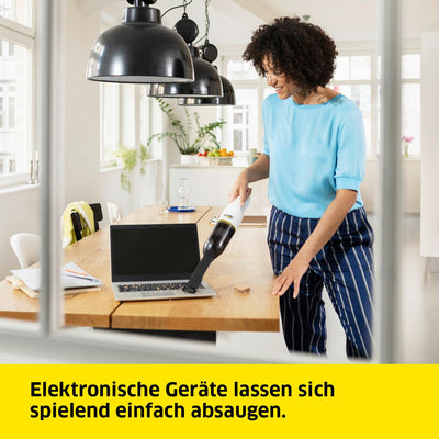 Kärcher Akku-Handstaubsauger CVH 2, kompakter und leichter Krümelsauger für den schnellen Einsatz, Staubbehälter: 0,15 l, Gewicht: 0,65 kg, inkl. 7,2 V Akku, USB-Ladegerät, 2-in-1-Fugendüse