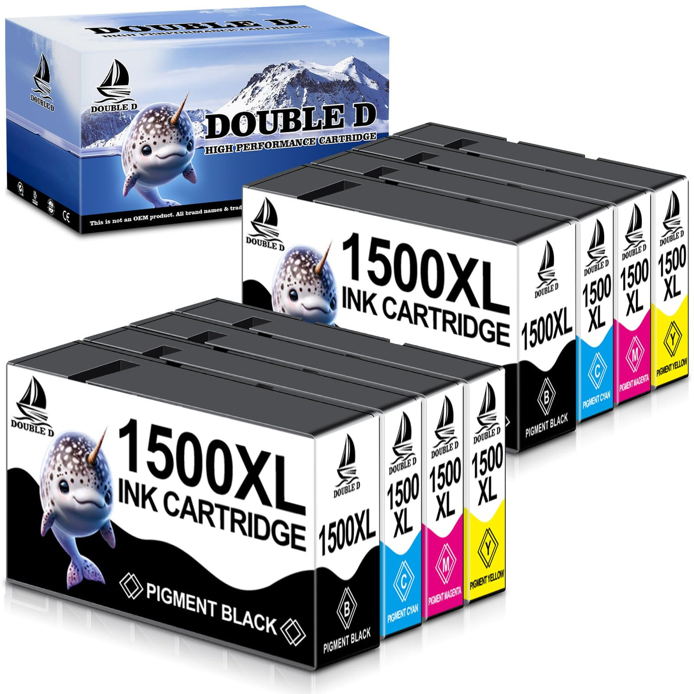 DOUBLE D 1500XL Multipack Ersatz für Canon PGI-1500XL Ersatz für Canon MB2750 Druckerpatronen kompatibel für Canon MAXIFY MB2300 MB2350 MB2000 MB2050 MB2150 MB2155 MB2755 (8er Pack)