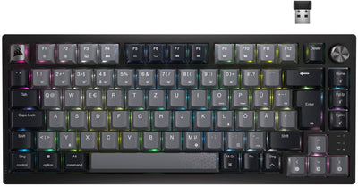 CORSAIR K65 Plus Wireless 75% RGB Hot-Swap-Fähige Mechanische Gaming-Tastatur - Vorgeschmierte MLX Red Linear Switches - Dual-Layer Sound Dampening - PBT Keycaps - QWERTZ DE - Schwarz