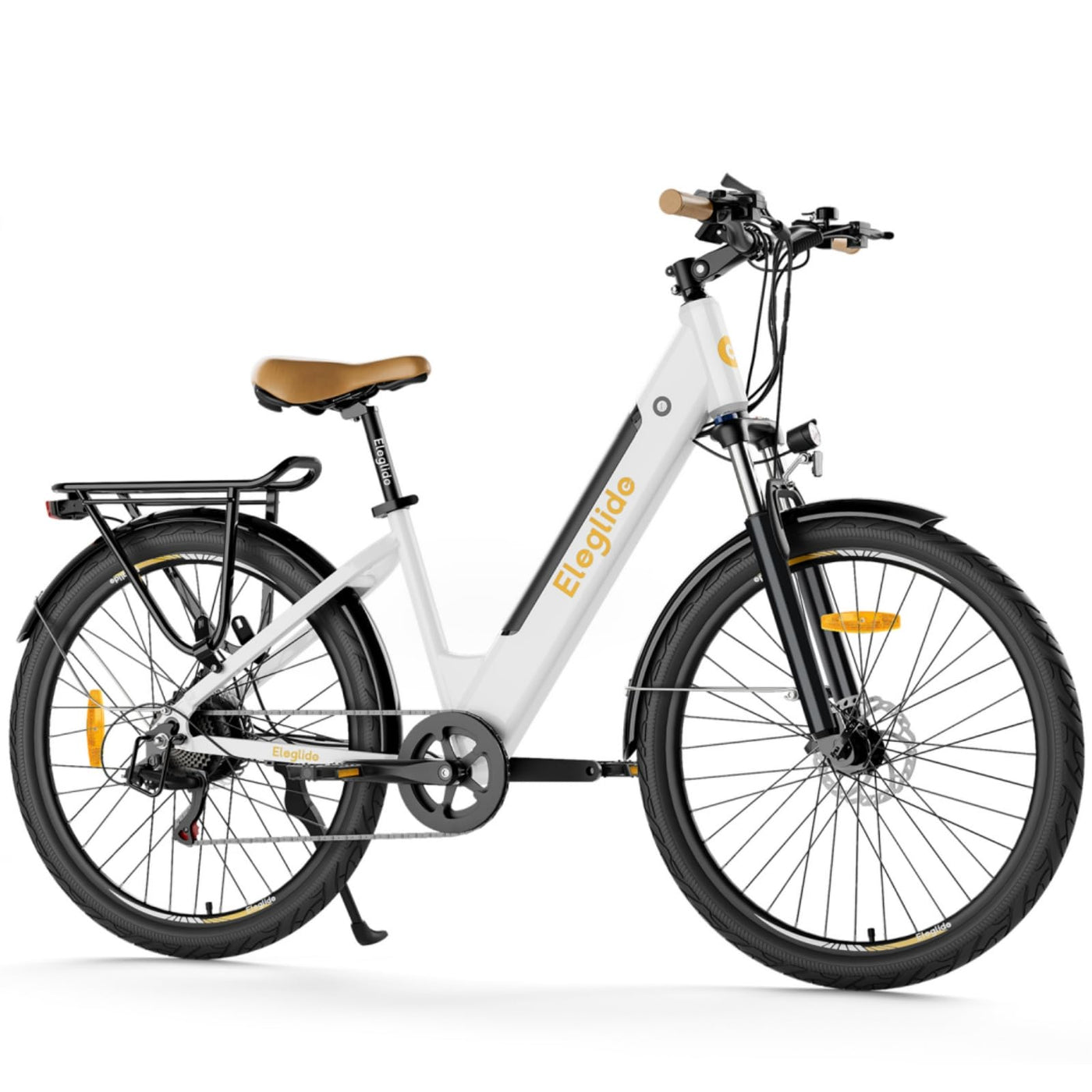 Eleglide T1 Step-Thru E-Bike, Elektrofahrrad 27.5'' Trekkingrad E-Cityrad mit 36V 13Ah Lithium-Akku bis zu 100KM Lange Range, 250W Motor, EU-konformes E Bike, LCD Display (Weiß)