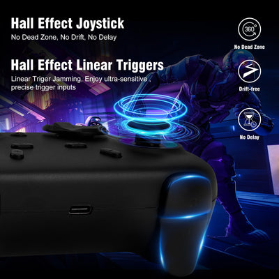 DuLingKer PC Controller mit Ladestation, Wireless Switch Controller für Switch/PC Windows/Steam mit Hall Effekt Trigger/Joystick(Kein Drift), RGB Licht, M1/M2 Taste, Game Controller für PC/Switch