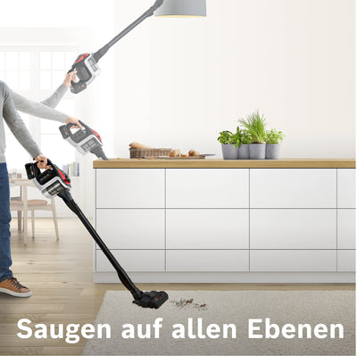 Bosch Akku-Staubsauger Unlimited ProPower Serie 8 BSS81POW1, kabelloser Handstaubsauger, beutellos, Hygiene-Filter, hohe Saugleistung, Lange Laufzeit, schnelles Laden, Fugendüse, schwarz