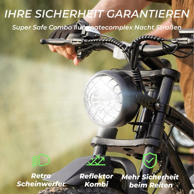 Elektrofahrrad mit 26 x 4.0 Fat Tire für Erwachsene 25km/h 250W Motor,48V 13Ah herausnehmbare Batterie Mountain Ebike Max 100 KM Reichweite,7 Gang Schaltung, Dual Crown Gabel M10 Plus Elektrofahrräder