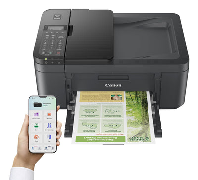 Canon PIXMA TR4755i Multifunktionsdrucker 4in1 (Tintenstrahl, Drucken, Kopieren, Scannen, Faxen, A4, WLAN, Apple AirPrint, 20 Blatt ADF, Duplexdruck, kompatibel mit Pixma Print Plan ABO) schwarz