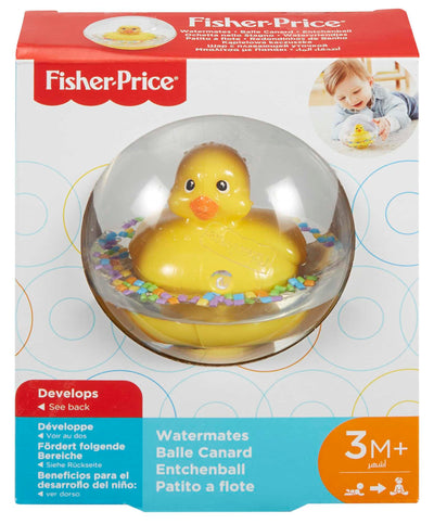 Fisher-Price WaterMates Entchenball, Lustige Ente in Kugel mit Konfetti, Baby Spielzeug, Spielball, Badewannenspielzeug, ab 3 Monate, 75676