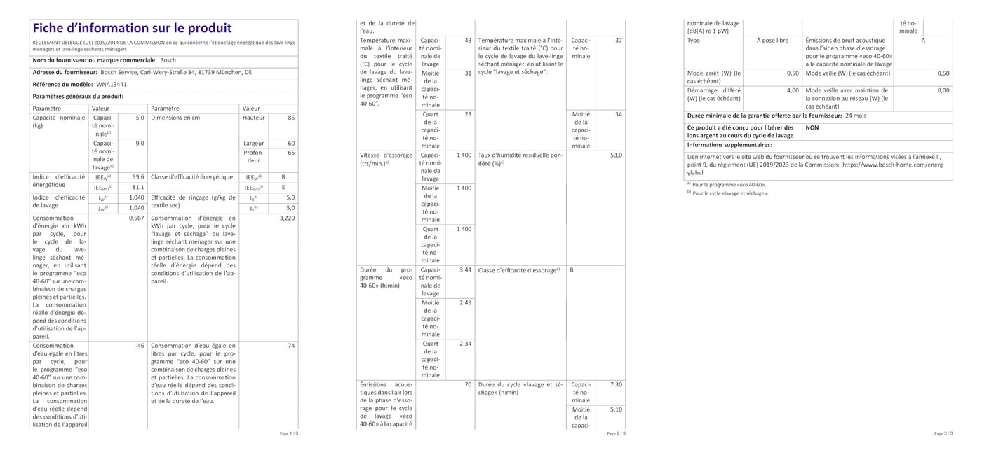 Bosch WNA13441 Serie 4 Waschtrockner, 9 kg Waschen & 5 kg Trocknen, 1400 UpM, optimale Trocknung, clevere Dampfbehndlung, leiser und effizienter Motor, Wäschepflege in 60 Minuten