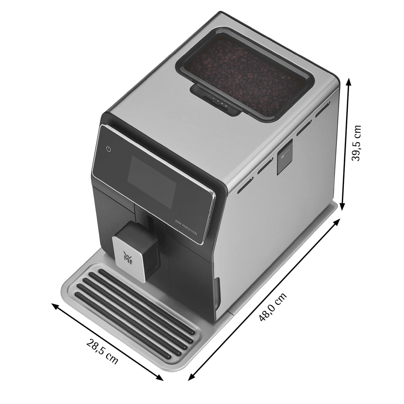 WMF Perfection 880L Kaffeevollautomat mit Milchsystem,18 Getränkespezialitäten, Double Thermoblock, Edelstahl-Mahlwerk, Nutzerprofil, 1l Milchbehälter