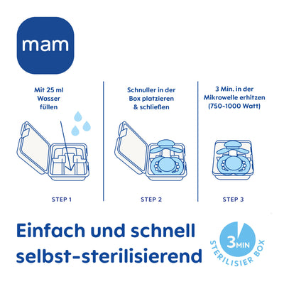 MAM Original Schnuller im 2er-Set, zahnfreundlicher Baby Schnuller aus nachhaltigen & bio-erneuerbaren Materialien, Sauger aus MAM SkinSoft Silikon, mit Schnullerbox, 0-6 Monate, Hase/Reh