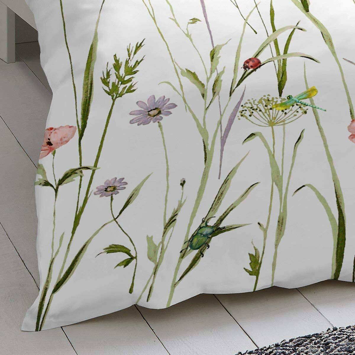 Dormisette Mako-Satin Bettwäsche Sommerwiese 1 Bettbezug 135 x 200 cm + 1 Kissenbezug 80 x 80 cm