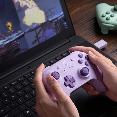 8bitdo Ultimate 2C Wireless Controller für Windows-PC und Android, mit 1000 Hz Abfragerate, Hall-Effekt-Joysticks und Hall-Triggern und Neu Belegbaren L4/R4-Stoßfängern, Turbofunktion (Lila)