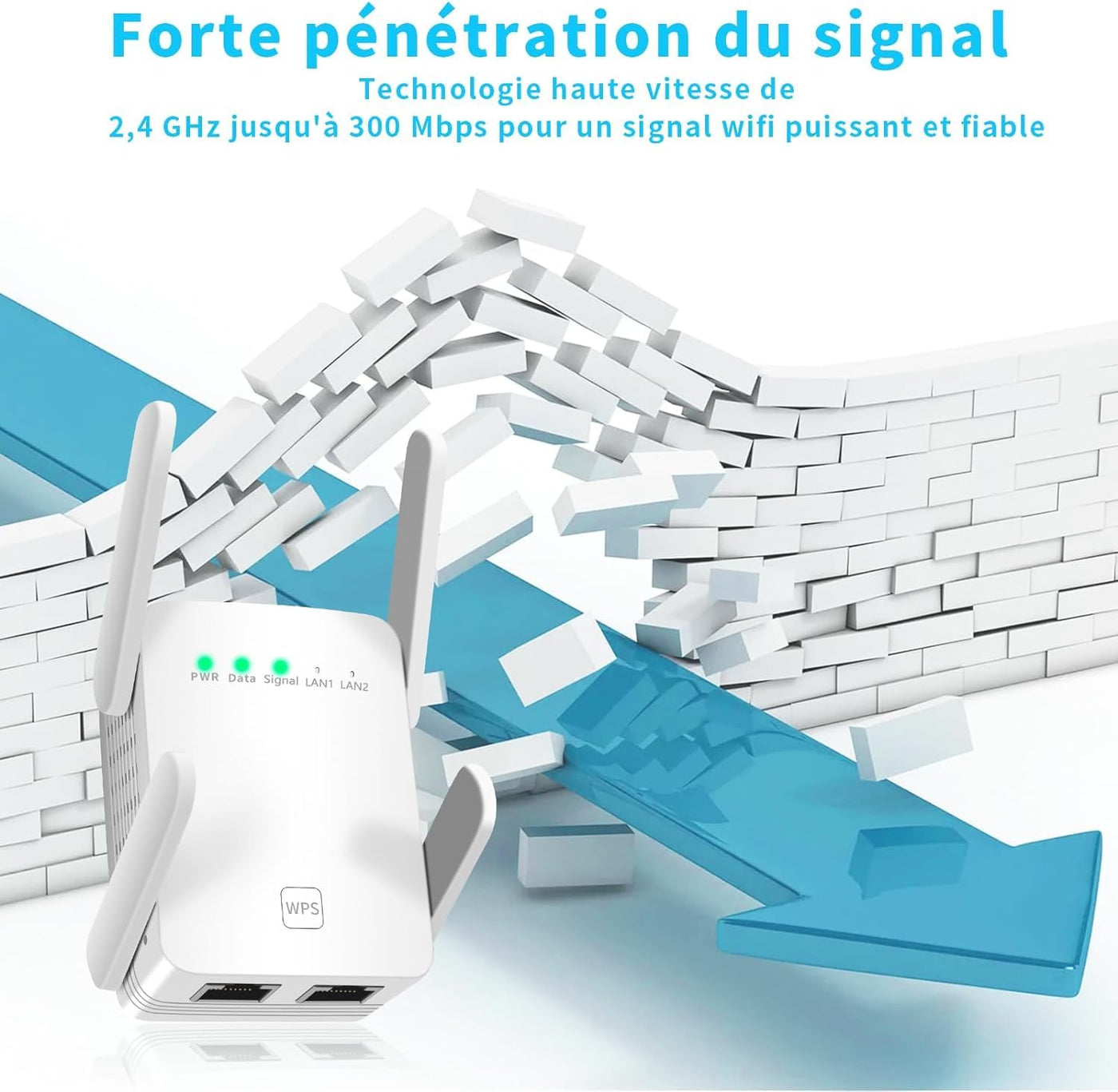 1200M WLAN Repeater,Ultraxtended WiFi Verstärker mit LAN anschluss Access Point,WPS 1-Tippen Einrichten,AP Modus,Kompatibel mit Alexa und Standard-Routern(867 MBit/s 5G + 300 MBit/s 2,4G).