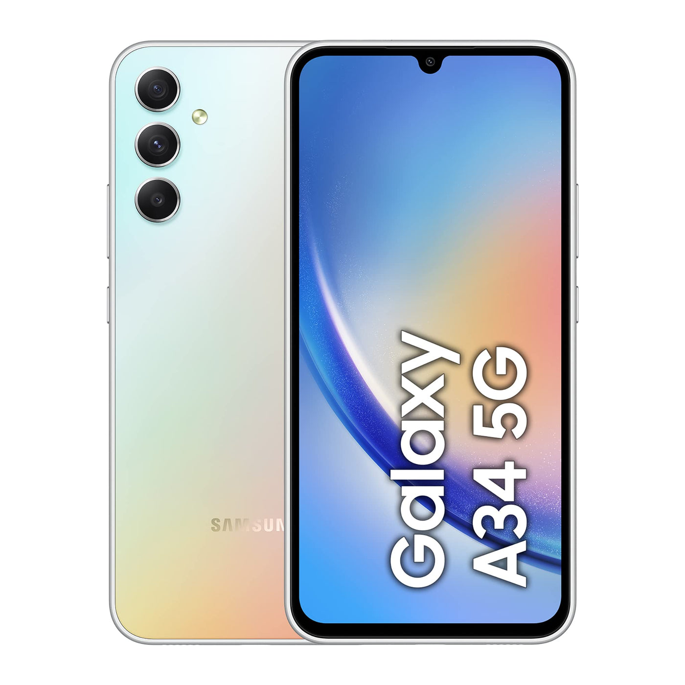 Samsung Galaxy A34 5G, Android Smartphone, 6,6 Zoll Dynamic AMOLED Display, 5.000 mAh Akku, 256 GB/8 GB RAM Handy in Awesome Silver inkl. 30 Monate Herstellergarantie [Exklusiv bei Amazon]