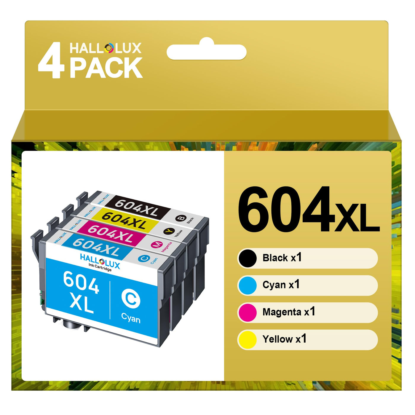 HALLOLUX 604 Patronen Kompatibel für Epson 604XL 604 XL Multipack für Epson XP 2205 für Epson XP 3200 XP 4200 XP 3205 XP 4205 Workforce WF 2930 WF 2935 WF 2910 (Schwarz Cyan Gelb Magenta, 4er-Pack)