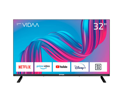 DYON Movie Smart 32 VX 80 cm (32 Zoll) Fernseher (HD Smart TV, HD Triple Tuner (DVB-C/-S2/-T2), App Store, Prime Video, Netflix, YouTube, DAZN, Disney+) [Mod. 2023]