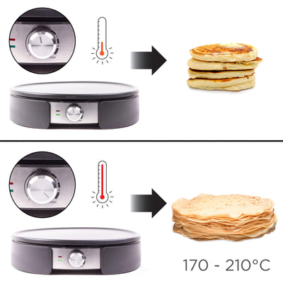 Crêpière Duronic PM152 | Crêpière pour crêpes XXL 37 cm | Machine à tortillas, galettes, burritos, tacos | Grill électrique Fiesta avec accessoires | Plaque de gril avec réglage continu de la température | 1500 W